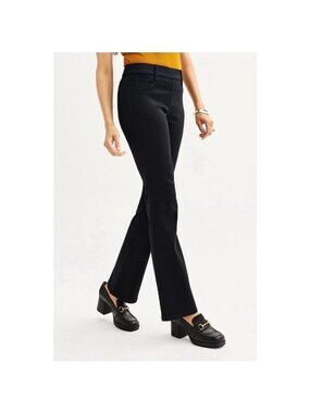 Nine West Bootcut Pants Women's Black Mid Rise Stretch Career Size 6 (32x30) NEW